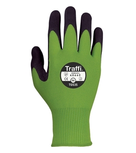 Size 10 TG535-10 GREEN X-Dura Nitrile Foam Palm Traffi Glove - Cut Level C